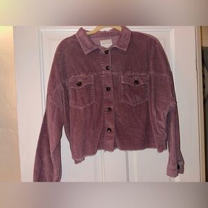 American Eagle Outfitters- Lilac flannel crop sweater/ super cozy!
